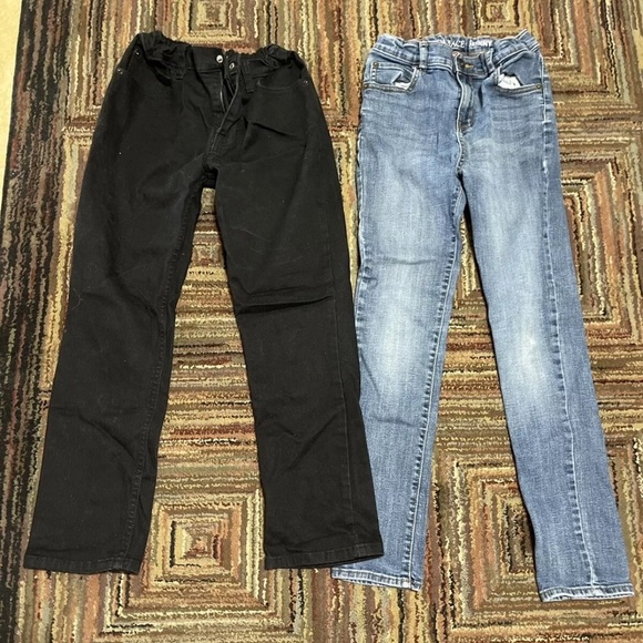 Set Of 2 Children’s place / Cat&Jack  boys Sz 12 Pants/ Jeans Blue/ Black - Picture 1 of 6